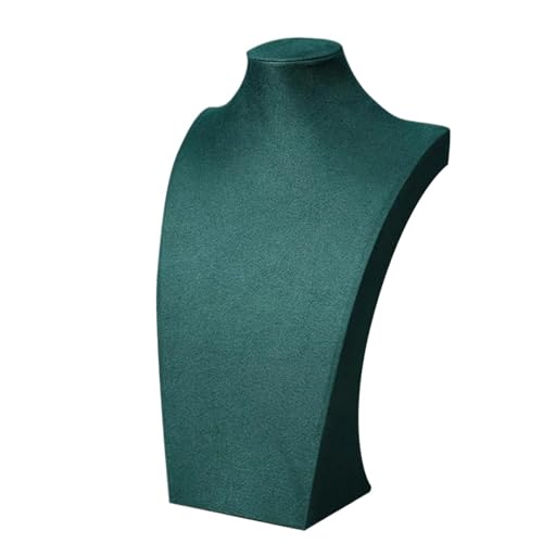 LIZHAYG Schmuck Display Samt Mannequin Büste Halskette Display Stand Porträt Schmuck Anhänger Rack Halter Zähler Display Requisiten(Green H24cm) von LIZHAYG
