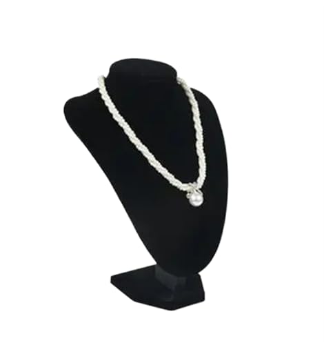 LIZHAYG Schmuck Display Schwarzer Samt Halskette Display Büste Schmuckhalter Schmuck Organizer Ständer Anhänger Choker Show Rack Verschiedenes(Height 25cm) von LIZHAYG