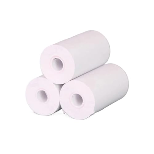 Thermorollen 58mm Mini Fotodrucker Papierrollen Thermopapier 57 * 25MM Weiße Farbe Geschenk DIY Aufkleber Label Quittung Rechnung Selbstklebendes Papier(3 Rolls White) von LIZHAYG