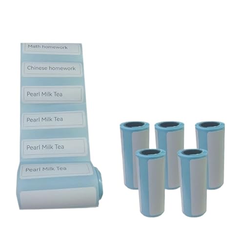 Thermorollen 58mm Mini Fotodrucker Papierrollen Thermopapier 57 * 25MM Weiße Farbe Geschenk DIY Aufkleber Label Quittung Rechnung Selbstklebendes Papier(5 Rolls Label) von LIZHAYG