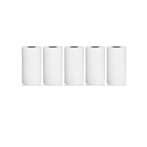 Thermorollen 58mm Mini Fotodrucker Papierrollen Thermopapier 57 * 25MM Weiße Farbe Geschenk DIY Aufkleber Label Quittung Rechnung Selbstklebendes Papier(5 Rolls White) von LIZHAYG