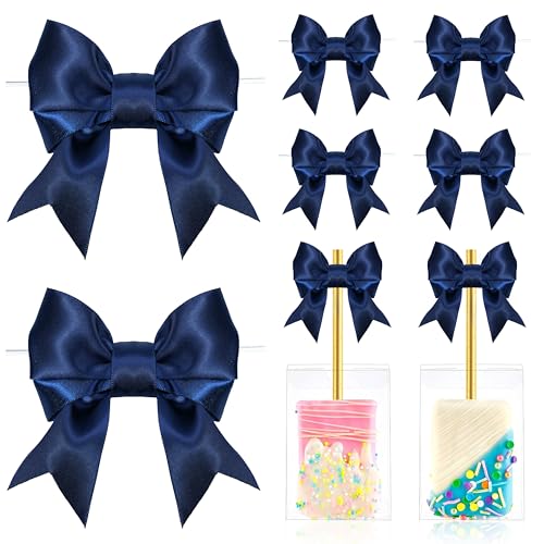LIZLOVESS Marineblaue Schleifen mit Bindebändern, 8,9 cm, vorgebundene Doppel-Satinband-Schleifen für Geschenkverpackungen, Basteln, Hochzeitsdekoration, Leckerli-Tüten, Süßigkeiten-Apfel, Cake-Pops LIZLOVESS Marineblaue Schleifen mit Bindebändern, 8,9 cm, vorgebundene Doppel-Satinband-Schleifen für Geschenkverpackungen, Basteln, Hochzeitsdekoration, Leckerli-Tüten, Süßigkeiten-Apfel, Cake-Pops von LIZLOVESS