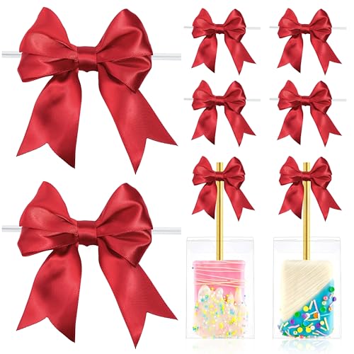 LIZLOVESS Rote Schleifen mit Bindebändern, 8,9 cm, vorgebundene Doppel-Satinband-Schleifen für Geschenkverpackungen, Basteln, Hochzeitsdekoration, Leckerli-Tüten, Süßigkeiten-Apfel, Cake-Pops LIZLOVESS Rote Schleifen mit Bindebändern, 8,9 cm, vorgebundene Doppel-Satinband-Schleifen für Geschenkverpackungen, Basteln, Hochzeitsdekoration, Leckerli-Tüten, Süßigkeiten-Apfel, Cake-Pops von LIZLOVESS