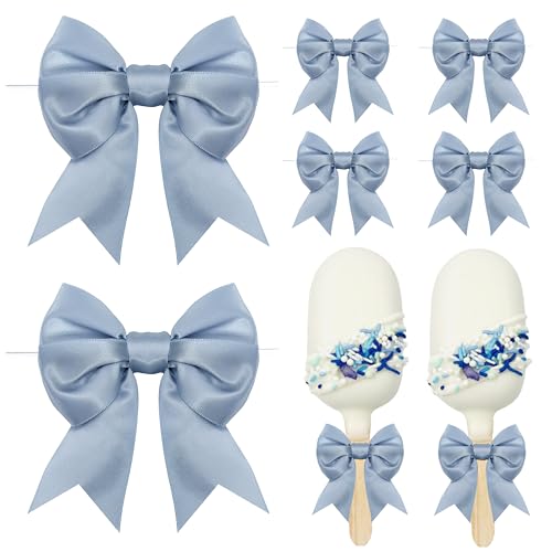 LIZLOVESS Staubblaue Schleifen mit Bindebändern, 8,9 cm, vorgebundene Doppel-Satinband-Schleifen für Geschenkverpackungen, Basteln, Hochzeitsdekoration, Leckerli-Tüten, Süßigkeiten-Apfel, Cake-Pops LIZLOVESS Staubblaue Schleifen mit Bindebändern, 8,9 cm, vorgebundene Doppel-Satinband-Schleifen für Geschenkverpackungen, Basteln, Hochzeitsdekoration, Leckerli-Tüten, Süßigkeiten-Apfel, Cake-Pops von LIZLOVESS
