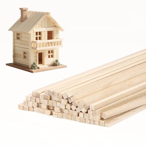 Balsaholzstäbe, 1/4 x 1/4 x 12 Zoll, Balsaholzstreifen, Hartholz, quadratische Dübel, Balsa, Bastelbedarf, quadratische Holzdübel, 150 Stück Balsaholzstäbe, 1/4 x 1/4 x 12 Zoll, Balsaholzstreifen, Hartholz, quadratische Dübel, Balsa, Bastelbedarf, quadratische Holzdübel, 150 Stück von LIZOIDZSM
