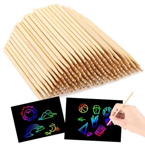 Robuste Kratzkunstwerkzeuge, 11,9 cm, Holzstift für Kratzkunst, Holzstäbe zum Basteln, Bambusstift, kreative Zeichenstifte für Teenager und Lehrer, 200 Stück Robuste Kratzkunstwerkzeuge, 11,9 cm, Holzstift für Kratzkunst, Holzstäbe zum Basteln, Bambusstift, kreative Zeichenstifte für Teenager und Lehrer, 200 Stück von LIZOIDZSM
