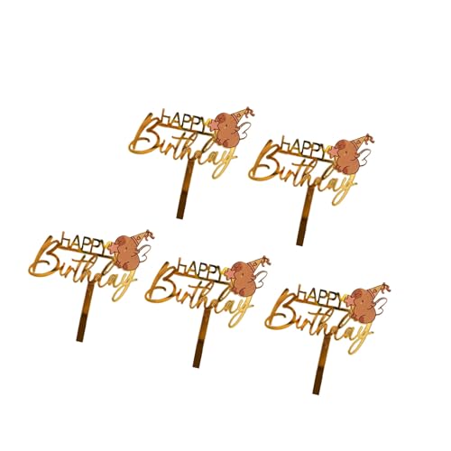 5 Stück Acryl Cartoon Geburtstag Kuchen Dekoration Cupcakes Ornament Cartoon Tier Kuchen Topper Geburtstag Party Dekoration von LIbgiubhy