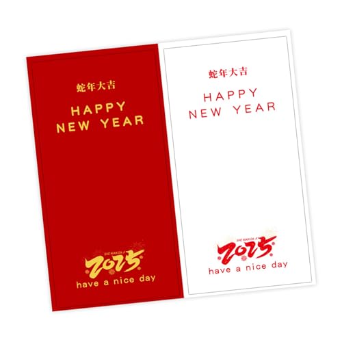 50 Stück Aufkleber "Happy New Year", 5,1 x 10,2 cm, selbstklebendes Verpackungsetikett für Geschenkboxen, Verpackungen von LIbgiubhy