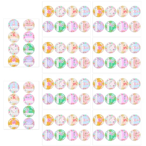 80 Stück Cartoon-Hasen-Eier, Namensaufkleber für Scrapbooking, dekoratives Verpackungsetikett für Siegel, Umschläge, Kartenverpackungen 80 Stück Cartoon-Hasen-Eier, Namensaufkleber für Scrapbooking, dekoratives Verpackungsetikett für Siegel, Umschläge, Kartenverpackungen von LIbgiubhy