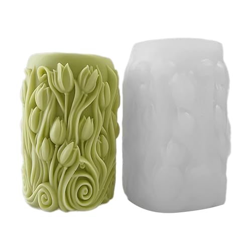 Einzigartige Silikon-Blumensäulen-Form, flexible Silikon-Säulen-Form mit Blumen-Designs für Seife und Kreation von LIbgiubhy