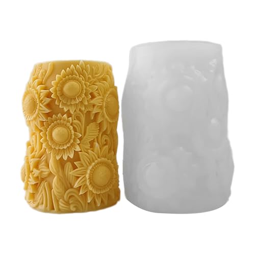 Einzigartige Silikon-Blumensäulen-Form, flexible Silikon-Säulen-Form mit Blumen-Designs für Seife und Kreation von LIbgiubhy