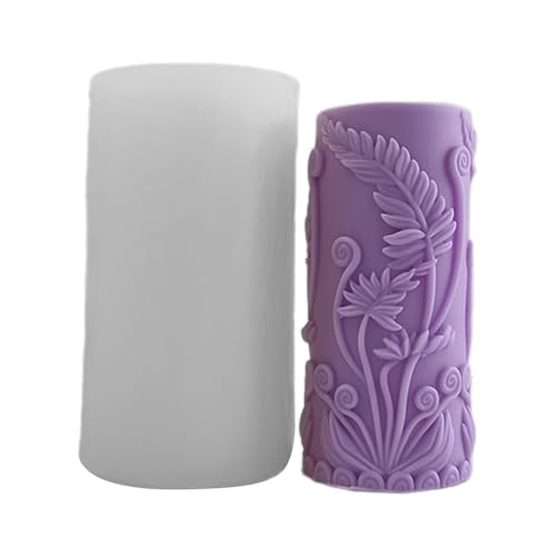 Einzigartige Silikon-Blumensäulen-Form, flexible Silikon-Säulen-Form mit Blumen-Designs für Seife und Kreation von LIbgiubhy