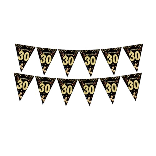 Geburtstag Party Wimpelkette Hängende Dekoration Schwarz Gold Dreieck Wimpel Ornament Geburtstag Fotografie Requisiten Für Erwachsene von LIbgiubhy