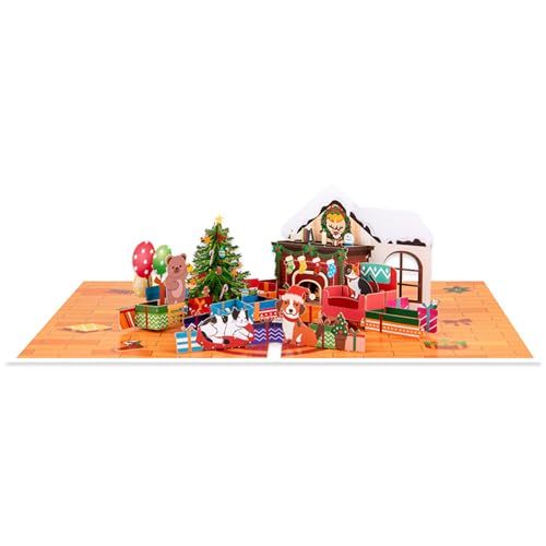 Handgemachte Popup Weihnachtskarten Handmade Festival 3D Popup Häuser Karte Weihnachtshäuser Grußkarte Dekoration von LIbgiubhy
