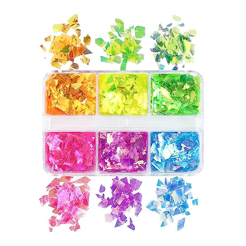 Harz-Füllung mit 6 Rastern für Epoxidharz-Formfüller, unregelmäßig geformte Pailletten, Kunst, Maniküre, Flocken, Dekorationen Harz-Füllung mit 6 Rastern für Epoxidharz-Formfüller, unregelmäßig geformte Pailletten, Kunst, Maniküre, Flocken, Dekorationen von LIbgiubhy