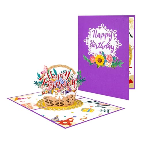 Künstlerische faltbare 3D-Karte mit Blumenkorb, zarte pastorale Geburtstags-Themen-Grußkarte für Sammler Künstlerische faltbare 3D-Karte mit Blumenkorb, zarte pastorale Geburtstags-Themen-Grußkarte für Sammler von LIbgiubhy