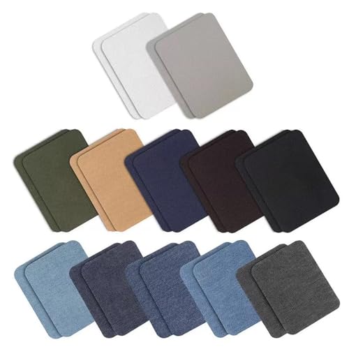 LIbgiubhy 20/24 Stück Bügelflicken Selbstklebend Jeans Patches Eisen Denim Patches Jeans Reparatur Flicken für Loch Reparatur von LIbgiubhy