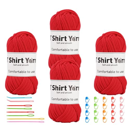 LIbgiubhy 20 Rollen Häkelgarne zum Stricken von Teppichen, Teppichen, Taschen mit großem Öhr, Stricknadel mit gebogener Spitze, Nadelstrickmarker von LIbgiubhy