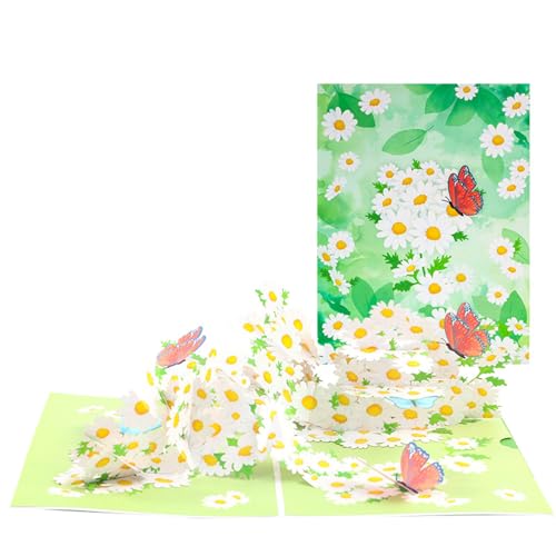LIbgiubhy Blumen Schmetterling Popup Karte 3D Grußkarte Popup Muttertagskarte Für Valentinstag Jubiläum Weihnachten von LIbgiubhy
