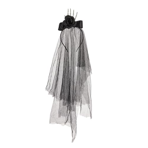 LIbgiubhy Einzigartiges Halloween-Haar-Accessoire, zarter Kopfschmuck, Haarschmuck, Totenkopf-Blumen-Haarbänder für Kostümpartys von LIbgiubhy