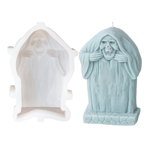LIbgiubhy Halloween-Silikonformen, Totenkopf-Formen, Kürbisduft, Gießformen, Ornament-Formen für Urlaubsdekorationen von LIbgiubhy