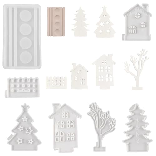 LIbgiubhy Handgefertigte Haus-Silikonformen, Weihnachtsbaumhalter, Ornamente, Gipsformen, Epoxidharz-Formen LIbgiubhy Handgefertigte Haus-Silikonformen, Weihnachtsbaumhalter, Ornamente, Gipsformen, Epoxidharz-Formen von LIbgiubhy