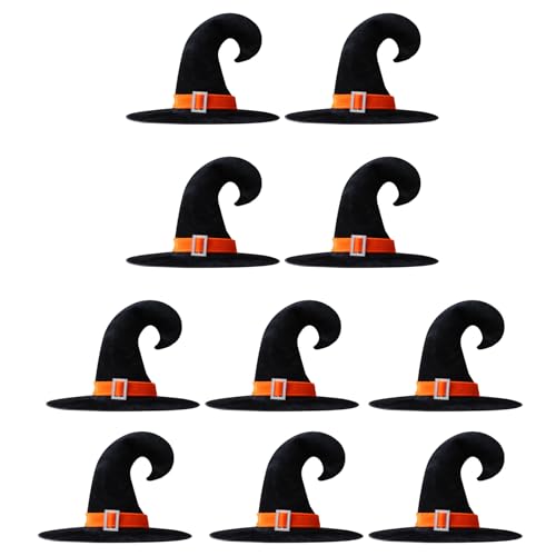 LIbgiubhy Hexenhut-Set für Cosplay, bequem, Uni, Zauberer-Kopfbedeckungen, Halloween-Partys, Kostümzubehör, 10-teilig von LIbgiubhy