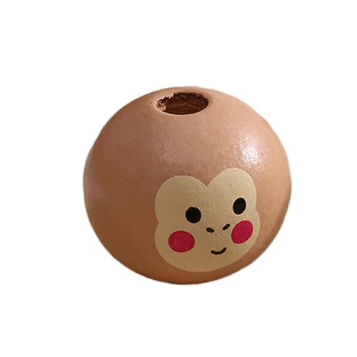 LIbgiubhy Holzperlen, 20 mm, Tier-Holzperlen mit Gesicht, für Schmuck, Halsketten, Bastelarbeiten, Dekoration, 100 Stück von LIbgiubhy