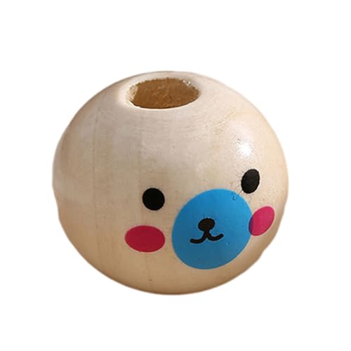 LIbgiubhy Holzperlen, 20 mm, Tier-Holzperlen mit Gesicht, für Schmuck, Halsketten, Bastelarbeiten, Dekoration, 100 Stück von LIbgiubhy