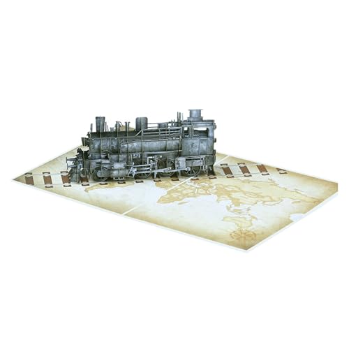 LIbgiubhy Kreative 3D Dampfzug Popup Geschenke Karte Väter Tagesgrußkarte Mit Umschlag Faltbar Alles Zum Geburtstagskarte von LIbgiubhy