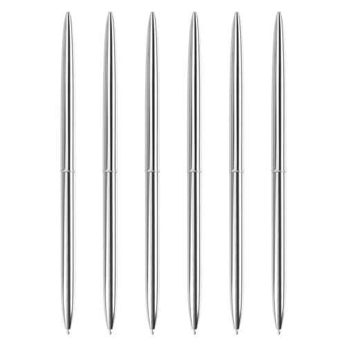 LIbgiubhy Langer Kugelschreiber, Drehmechanik, Metall-Kugelschreiber, 1,0 mm Spitze, reibungsloses Schreiben, Signierstift, Gastschild, 6 Stück von LIbgiubhy
