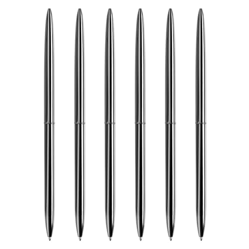 LIbgiubhy Langer Kugelschreiber, Drehmechanik, Metall-Kugelschreiber, 1,0 mm Spitze, reibungsloses Schreiben, Signierstift, Gastschild, 6 Stück von LIbgiubhy