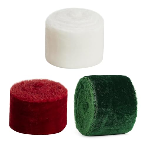 LIbgiubhy Samtbänder, Polyester, Breite 4 cm, dekorierend, kreative Verpackung, weich, für Hochzeit, Party, Urlaub, 3 Rollen LIbgiubhy Samtbänder, Polyester, Breite 4 cm, dekorierend, kreative Verpackung, weich, für Hochzeit, Party, Urlaub, 3 Rollen von LIbgiubhy
