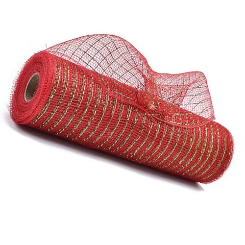 LIbgiubhy Weihnachts-Metallic-Netzband, 25,4 cm x 9,4 m, Geschenkband für Kranz, Zuhause, Party, Dekoration, Kunsthandwerk LIbgiubhy Weihnachts-Metallic-Netzband, 25,4 cm x 9,4 m, Geschenkband für Kranz, Zuhause, Party, Dekoration, Kunsthandwerk von LIbgiubhy