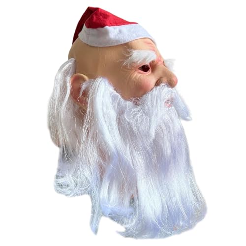 LIbgiubhy Weihnachtsmanngesicht mit Nikolausmütze und Bart voller Kopf Gesicht für Weihnachten, Geburtstag, Hochzeit, Neujahrsparty LIbgiubhy Weihnachtsmanngesicht mit Nikolausmütze und Bart voller Kopf Gesicht für Weihnachten, Geburtstag, Hochzeit, Neujahrsparty von LIbgiubhy