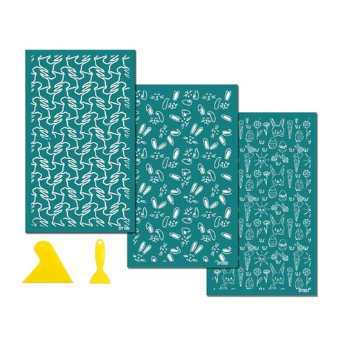 LIbgiubhy Wiederverwendbare Siebdruck-Schablonen Ostern Kaninchen Siebdruck-Schablonen Tonschablonen für Schmuck-Ohrringherstellung LIbgiubhy Wiederverwendbare Siebdruck-Schablonen Ostern Kaninchen Siebdruck-Schablonen Tonschablonen für Schmuck-Ohrringherstellung von LIbgiubhy