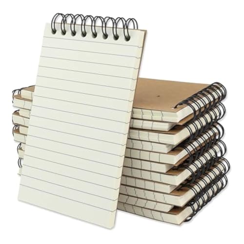 Notizblöcke mit Doppeldrahtbindung, 120 Seiten, liniert, Spiralbindung, 12,7 x 7,6 cm, kleines Notizbuch zum Notizen, 12 Stück Notizblöcke mit Doppeldrahtbindung, 120 Seiten, liniert, Spiralbindung, 12,7 x 7,6 cm, kleines Notizbuch zum Notizen, 12 Stück von LIbgiubhy