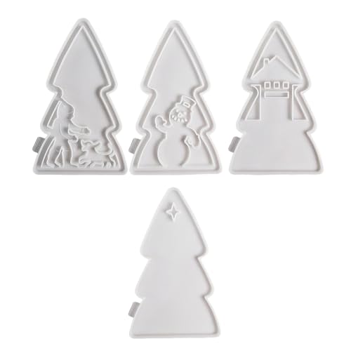 Set mit 4 Silikonformen, Seifenformen, Weihnachtsbaum-Bastelformen, geeignet für verschiedene Anlässe von LIbgiubhy