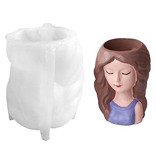 Silikonform für kleine Mädchen, Gips-Blumentopf, Epoxidharz, Gießform, Sukkulenten, Vase, Zement, Halter von LIbgiubhy