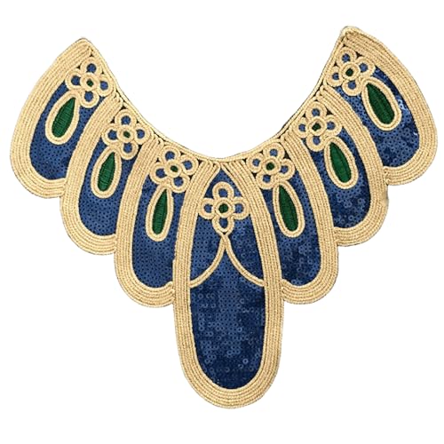 Stylischer Spitzenbesatz, Kragen mit Paillettenapplikationen, zum Aufnähen, für formelle Hochzeitskleider, Nähzubehör Stylischer Spitzenbesatz, Kragen mit Paillettenapplikationen, zum Aufnähen, für formelle Hochzeitskleider, Nähzubehör von LIbgiubhy