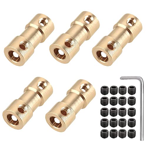 5 Stück Messing Wellenkupplung, Kupplungsverbinder Hülse, Wellenkupplung Steifen, Shaft Coupler Messing mit Schrauben, Inbusschlüssel, für Ferngesteuerte Flugzeugboote Motor Modellmotoren 5 Stück Messing Wellenkupplung, Kupplungsverbinder Hülse, Wellenkupplung Steifen, Shaft Coupler Messing mit Schrauben, Inbusschlüssel, für Ferngesteuerte Flugzeugboote Motor Modellmotoren von Peuirre