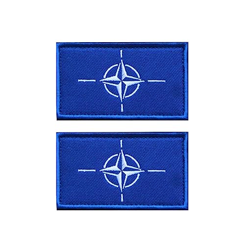 LJFEA 2 St.Taktisch NATO Nord-Atlantik-Bündnis Flagge Patch Stoff-Patch mit Klettverschluss für Kleidung Taschen Rucksack Uniform Weste Hundegeschirr Militär Taktisch Draussen Kleidung Kollektor LJFEA 2 St.Taktisch NATO Nord-Atlantik-Bündnis Flagge Patch Stoff-Patch mit Klettverschluss für Kleidung Taschen Rucksack Uniform Weste Hundegeschirr Militär Taktisch Draussen Kleidung Kollektor von LJFEA