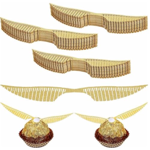 LJFEA 40 Stück Gold Glitter Wings Cake Toppers, Dekorative Hexe Schokolade Cupcake Toppers Dekorative Gold Glitter Wings für Candy Cake Cupcake Party LJFEA 40 Stück Gold Glitter Wings Cake Toppers, Dekorative Hexe Schokolade Cupcake Toppers Dekorative Gold Glitter Wings für Candy Cake Cupcake Party von LJFEA