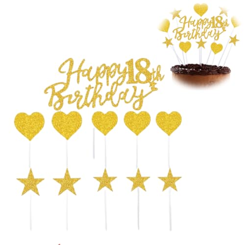 Tortendeko 18 Geburtstag Mädchen, Kuchen Deko 18 Geburtstag Junge, 18 Stück Glitzer Cake Topper 18 Geburtstag, Happy 18th Birthday Torten Deko, für 18. Geburtstag Party Tortendeko 18 Geburtstag Mädchen, Kuchen Deko 18 Geburtstag Junge, 18 Stück Glitzer Cake Topper 18 Geburtstag, Happy 18th Birthday Torten Deko, für 18. Geburtstag Party von LJFEA