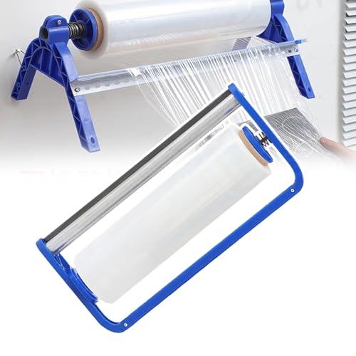 LJLAO Handgehaltener Schrumpffolienspenderhalter, Stretchfolienspender, Mit Verpackungsfolie, Stark Belastbar, Mit Messer Zu Schneiden, Korrosionsbeständig, Für Möbel,50cm von LJLAO