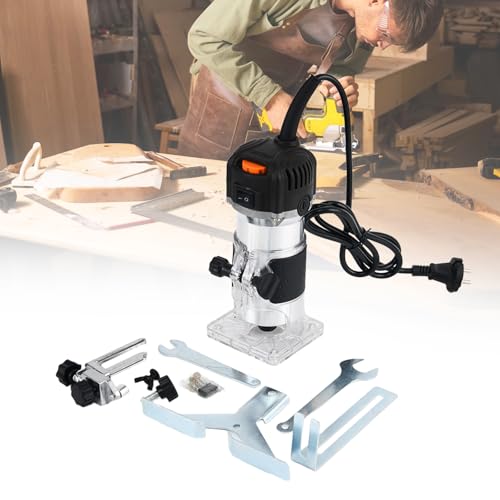 LJLAO Holzbearbeitungs-Handrouter, Ganz Kupfermotor, No-Last-Geschwindigkeit 30000R/min, 800W, 6,35 Mm Klemme, Gerade Geschwungene Kantentrimmung, Mahlenschneider/gerader Steiderung,A LJLAO Holzbearbeitungs-Handrouter, Ganz Kupfermotor, No-Last-Geschwindigkeit 30000R/min, 800W, 6,35 Mm Klemme, Gerade Geschwungene Kantentrimmung, Mahlenschneider/gerader Steiderung,A von LJLAO