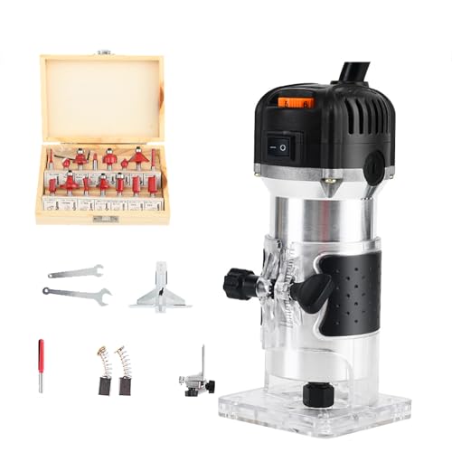LJLAO Holzlaminator -Router -Werkzeugset, Holzrouter, 6 -Geschwindigkeits -Einstellung, Geraden Geschwungene Kantenabteilung, 800 -W -Motor, 15 Fräsenschneider Und 1 Gerade Steische,B LJLAO Holzlaminator -Router -Werkzeugset, Holzrouter, 6 -Geschwindigkeits -Einstellung, Geraden Geschwungene Kantenabteilung, 800 -W -Motor, 15 Fräsenschneider Und 1 Gerade Steische,B von LJLAO