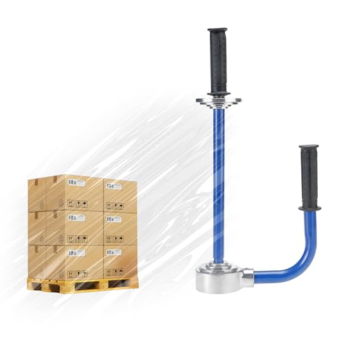 LJLAO Stretchfolien-Verpackungsmaschine, Hand-Stretchfolienspender, Rutschfester Griff, Einstellbare Spindellänge, Für 30-50 Cm/11,8-19,7 Zoll Stretchfolie,Blue von LJLAO