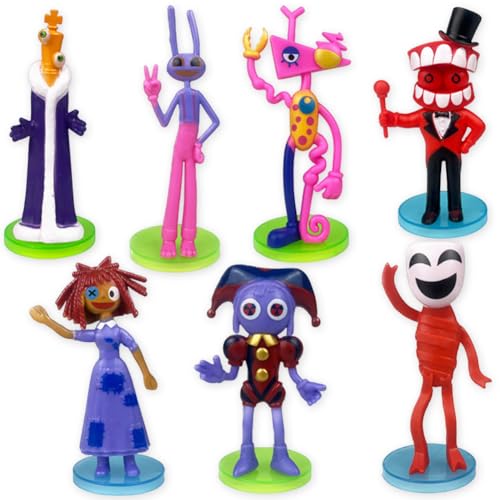 LJTXX 7 Stück The Digital Circus Figuren Set Cartoon Digitale Zirkusfiguren-Ornamente Digital Circus Figuren Kuchen Deko Geeignet für Kindergeschenke Dekoration mit Charakterornamenten LJTXX 7 Stück The Digital Circus Figuren Set Cartoon Digitale Zirkusfiguren-Ornamente Digital Circus Figuren Kuchen Deko Geeignet für Kindergeschenke Dekoration mit Charakterornamenten von LJTXX