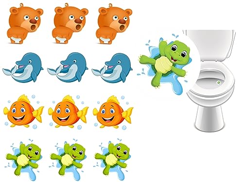 12 x WC Aufkleber Toilettensticker für Schule Gastronomie Ausstattung Kneipe Praxis Krankenhaus Pissior Urinal lustige Deko (Lieblingstiere 12x) von LK Trend & Style